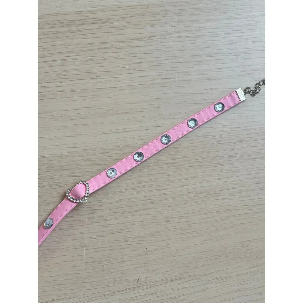 Dolls Kill Pink Rhinestone Choker - New